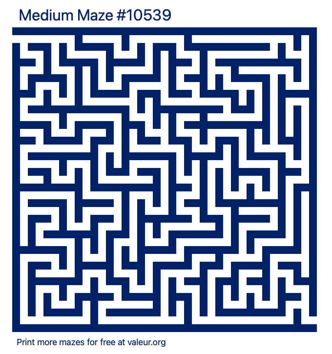 Free Printable Medium Maze number 10539
