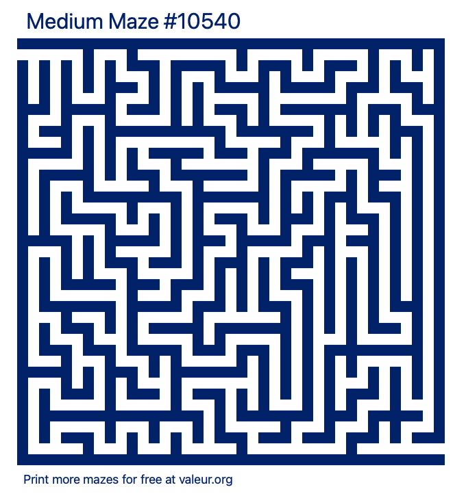 Free Printable Medium Maze number 10540