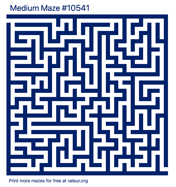 Free Printable Medium Maze number 10541