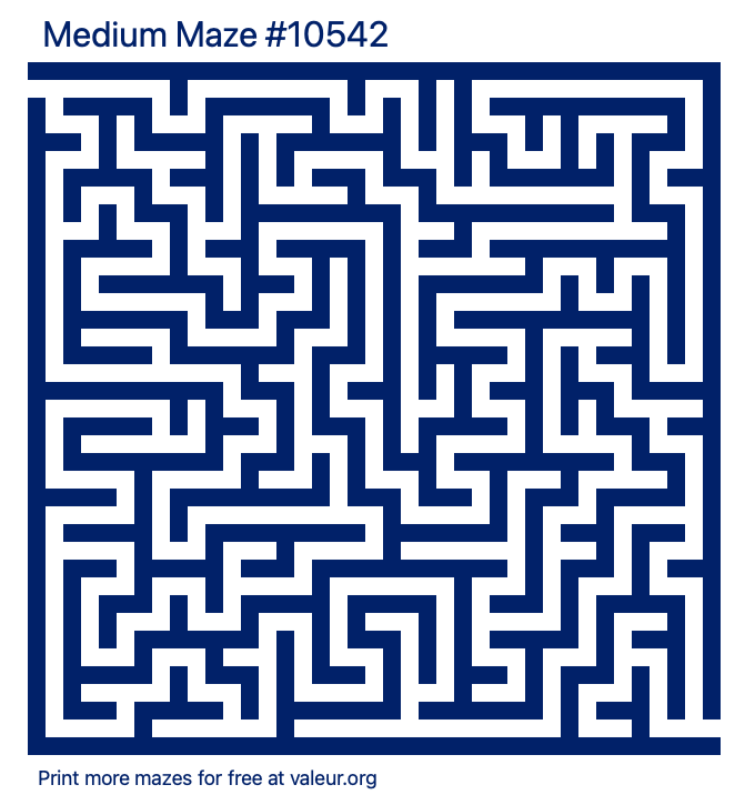 Free Printable Medium Maze number 10542