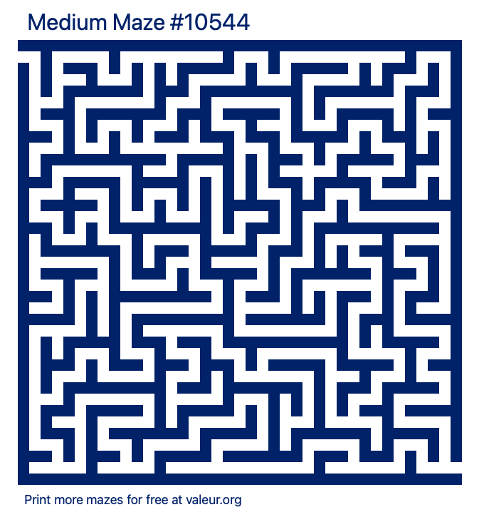 Free Printable Medium Maze number 10544