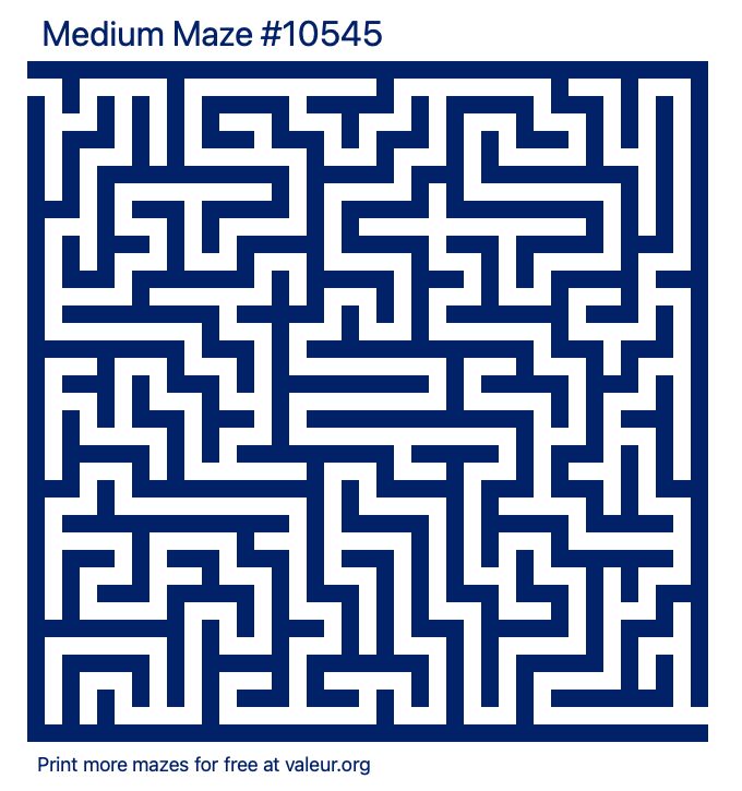 Free Printable Medium Maze number 10545