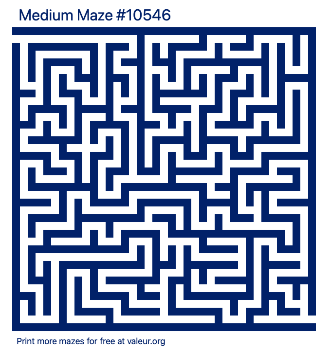 Free Printable Medium Maze number 10546