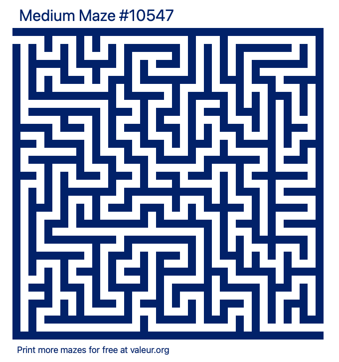 Free Printable Medium Maze number 10547