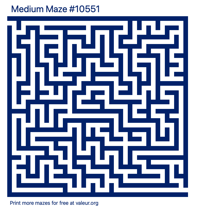 Free Printable Medium Maze number 10551