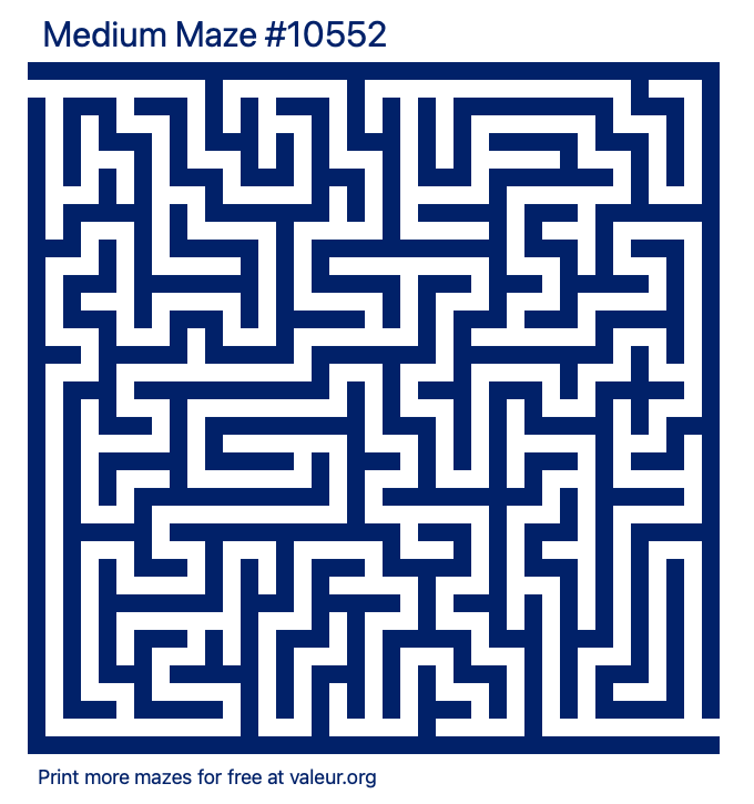 Free Printable Medium Maze number 10552
