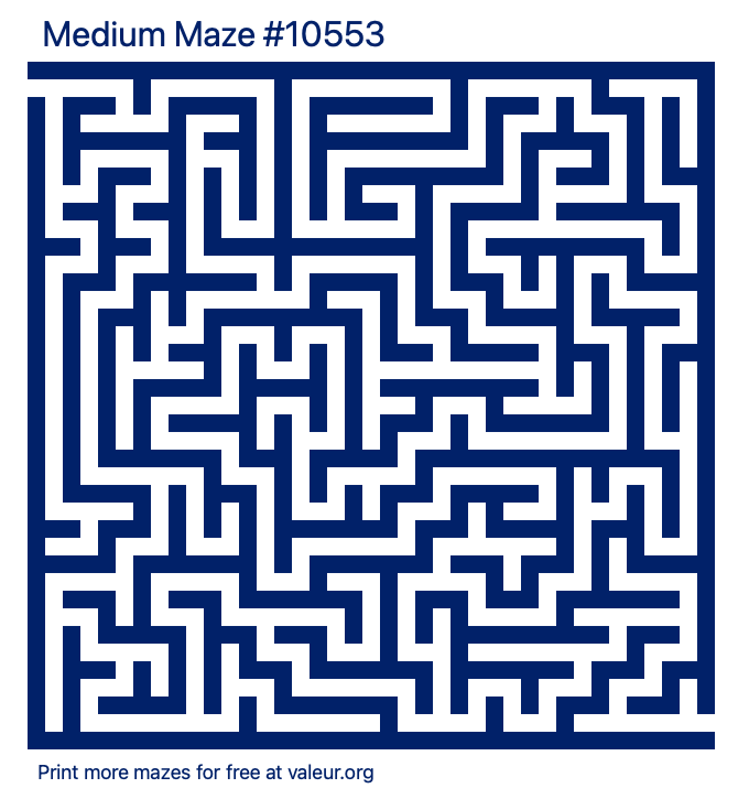Free Printable Medium Maze number 10553