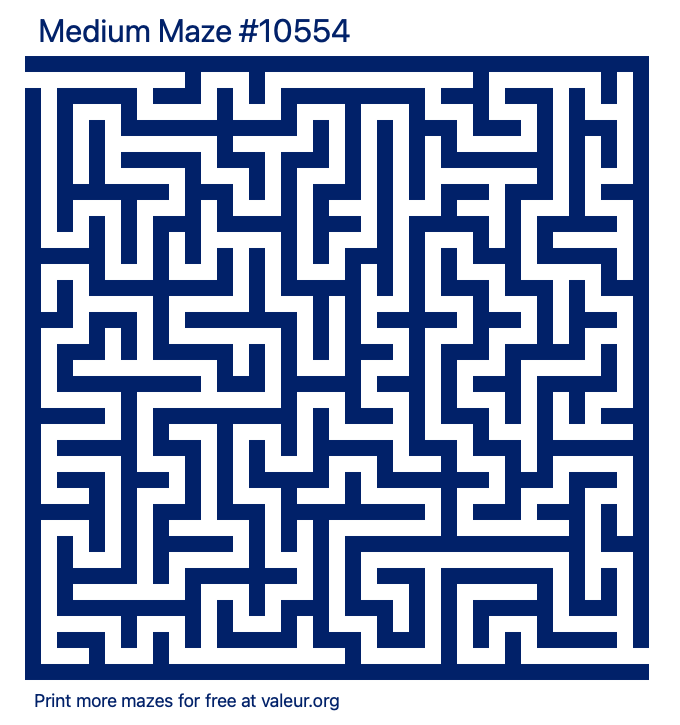Free Printable Medium Maze number 10554