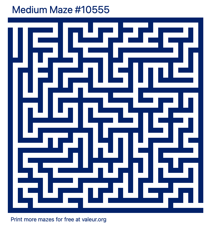Free Printable Medium Maze number 10555