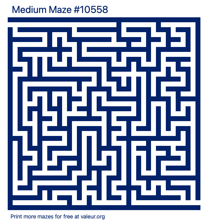 Free Printable Medium Maze number 10558