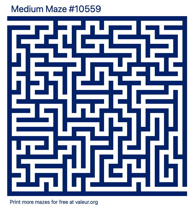 Free Printable Medium Maze number 10559