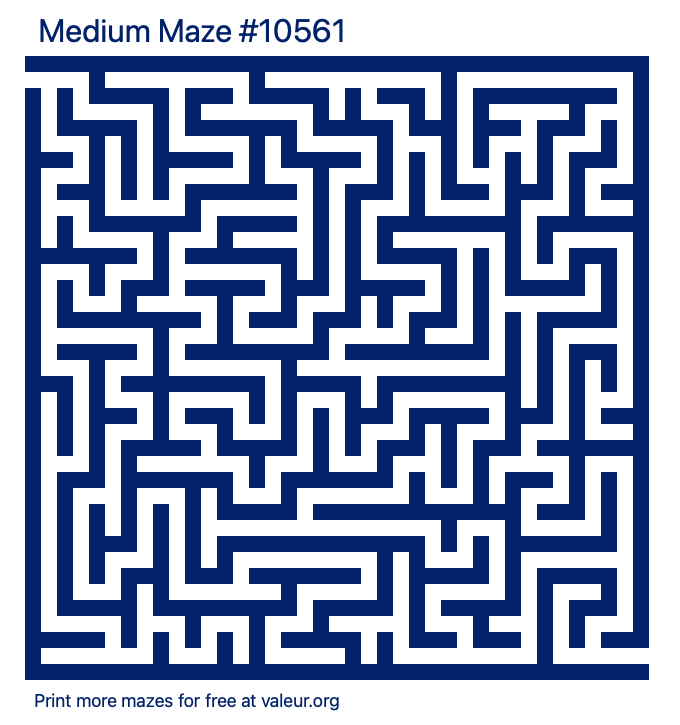Free Printable Medium Maze number 10561