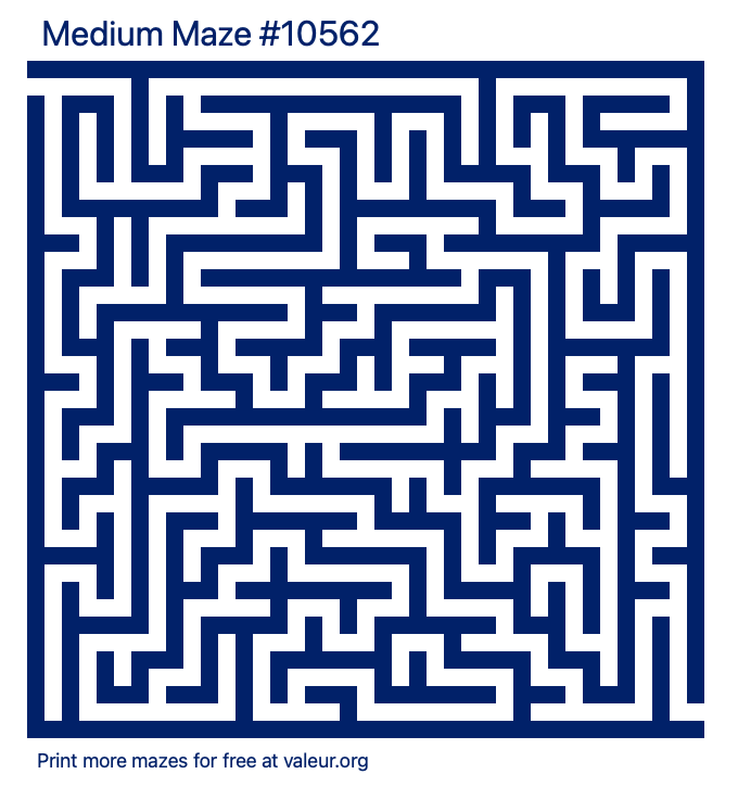 Free Printable Medium Maze number 10562
