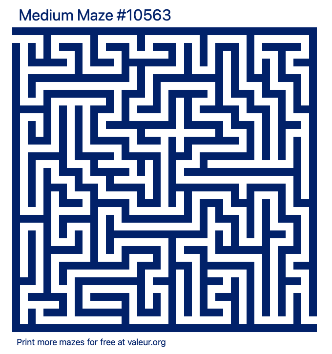 Free Printable Medium Maze number 10563