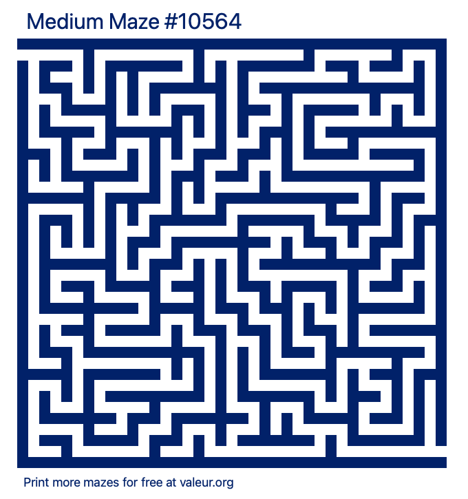 Free Printable Medium Maze number 10564