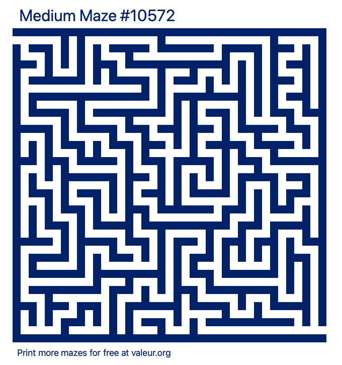 Free Printable Medium Maze number 10572