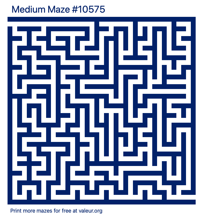 Free Printable Medium Maze number 10575