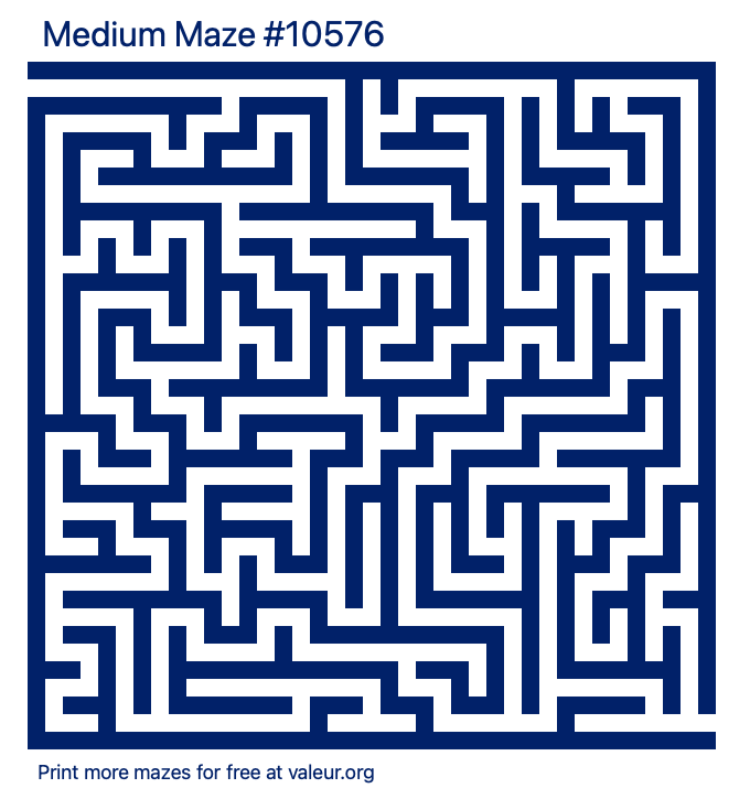 Free Printable Medium Maze number 10576