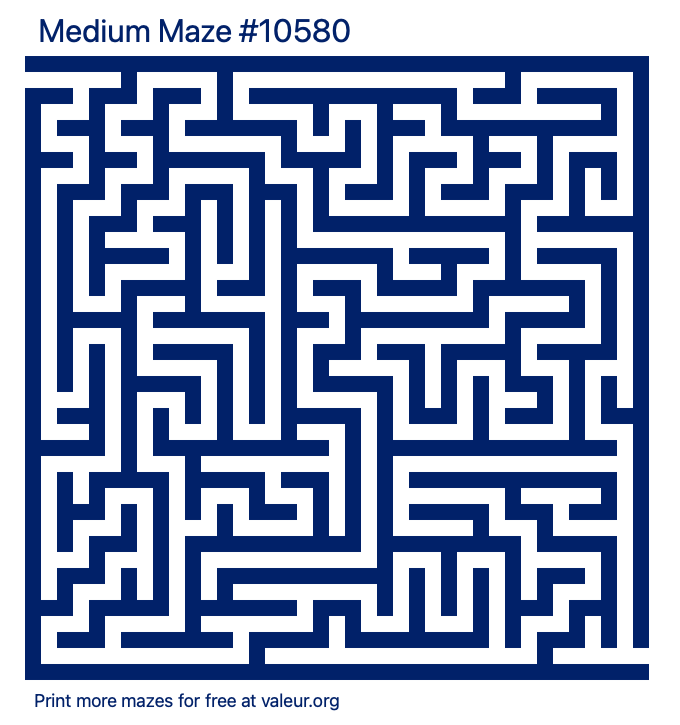 Free Printable Medium Maze number 10580