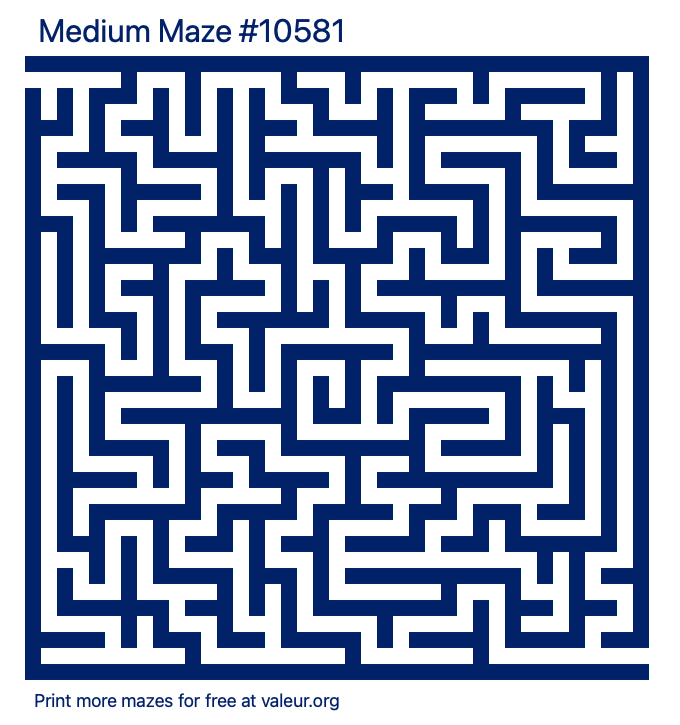 Free Printable Medium Maze number 10581