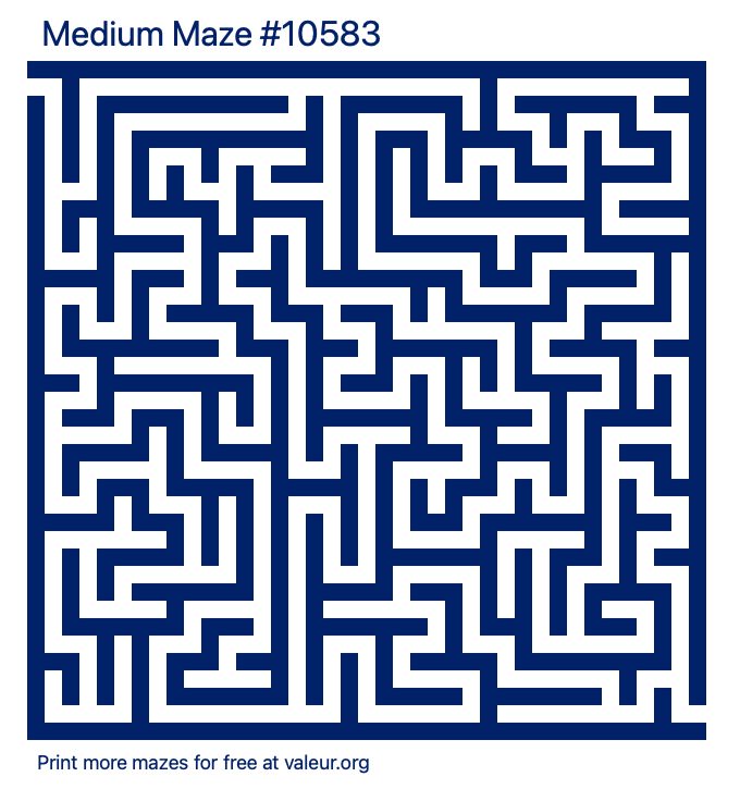 Free Printable Medium Maze number 10583