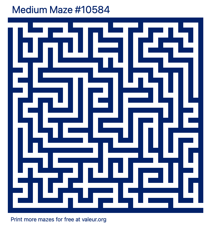 Free Printable Medium Maze number 10584