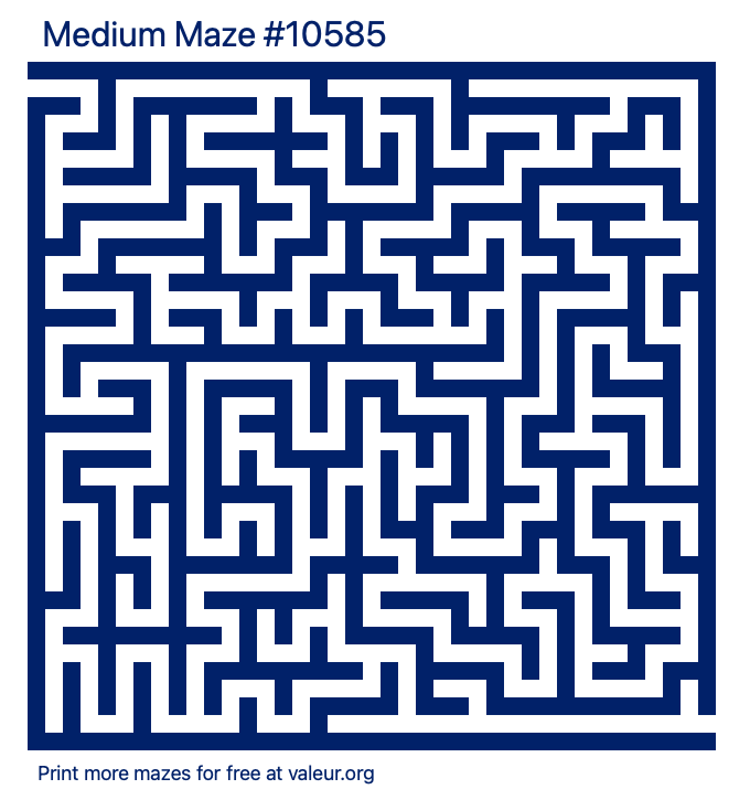Free Printable Medium Maze number 10585
