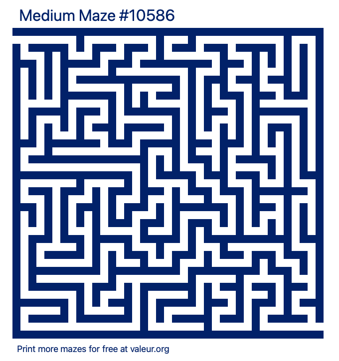 Free Printable Medium Maze number 10586