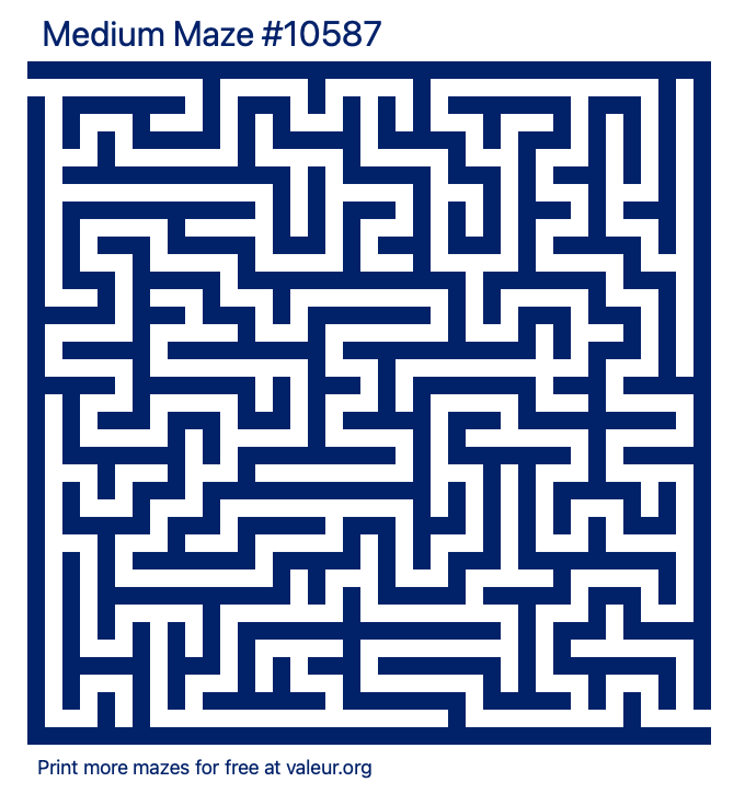 Free Printable Medium Maze number 10587
