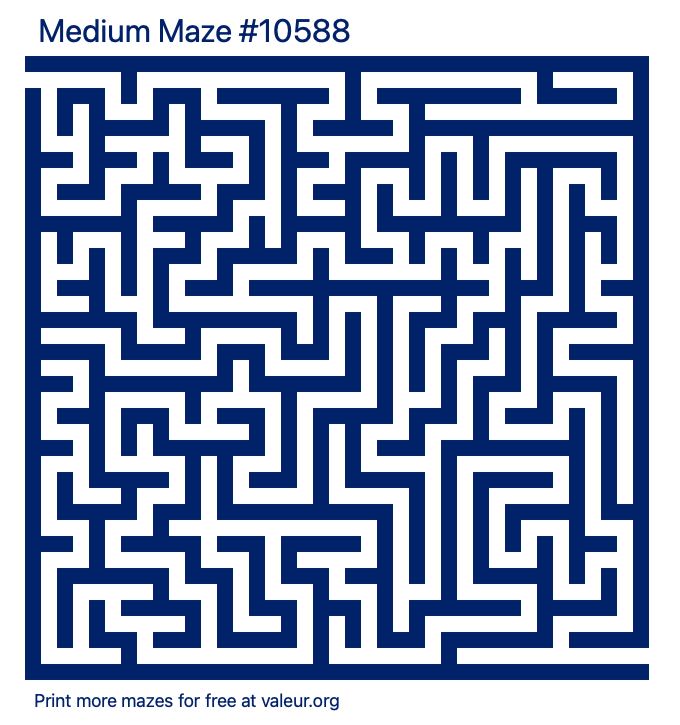 Free Printable Medium Maze number 10588