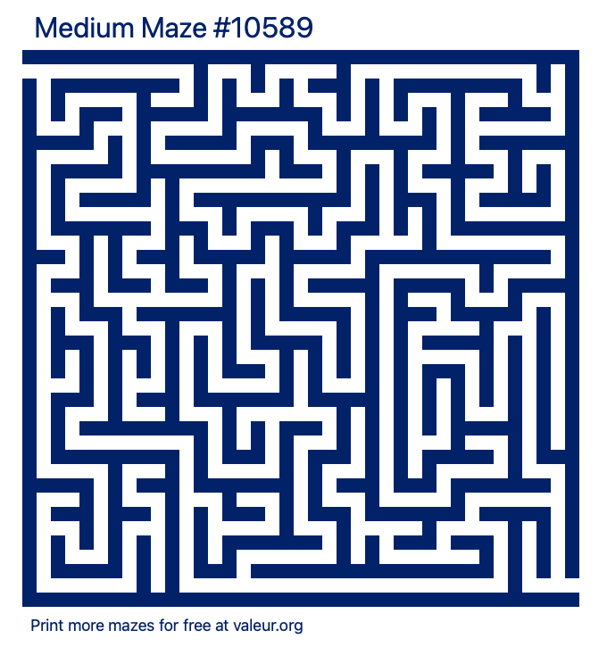 Free Printable Medium Maze number 10589