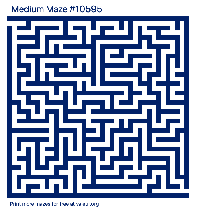 Free Printable Medium Maze number 10595