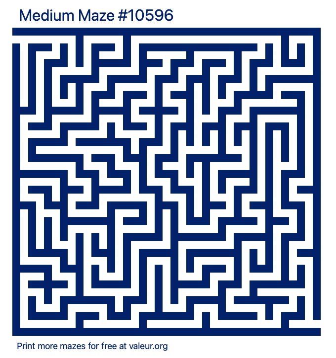 Free Printable Medium Maze number 10596