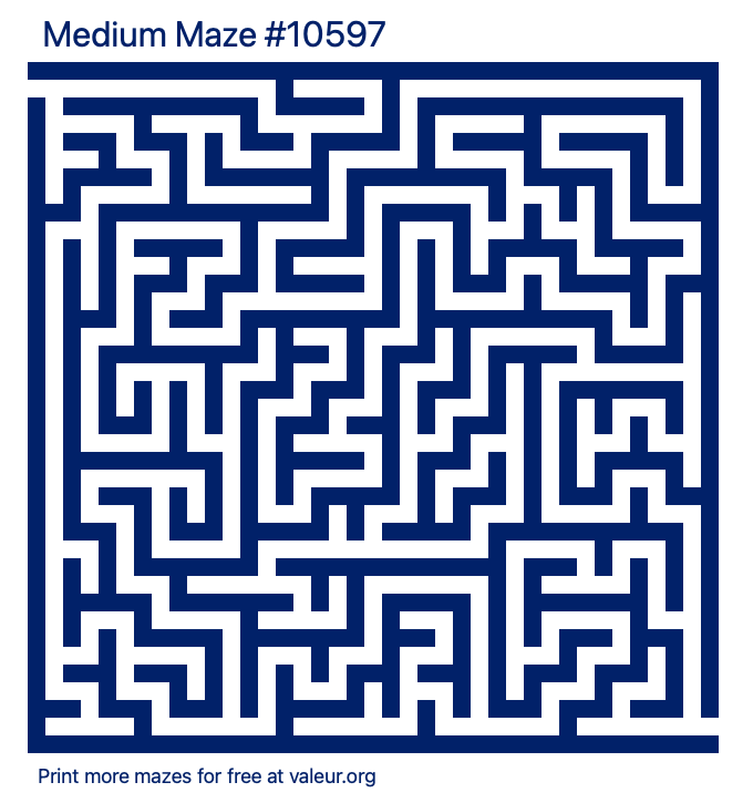 Free Printable Medium Maze number 10597