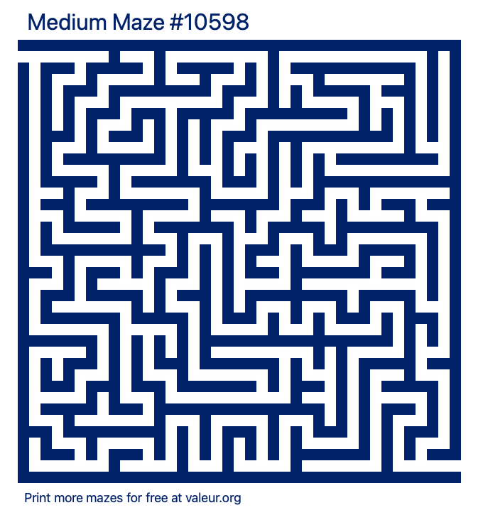 Free Printable Medium Maze number 10598