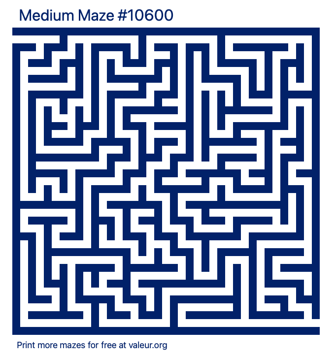 Free Printable Medium Maze number 10600