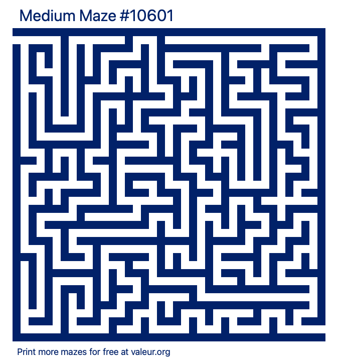 Free Printable Medium Maze number 10601