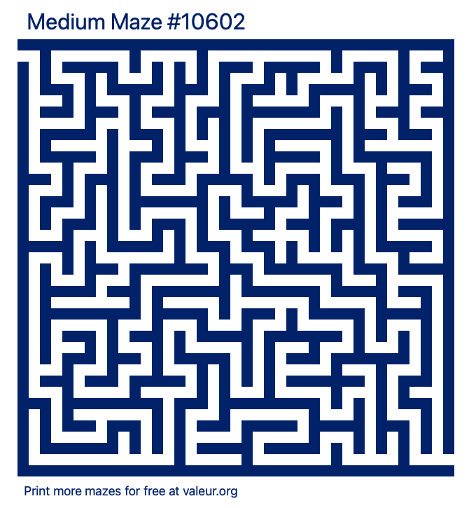 Free Printable Medium Maze number 10602