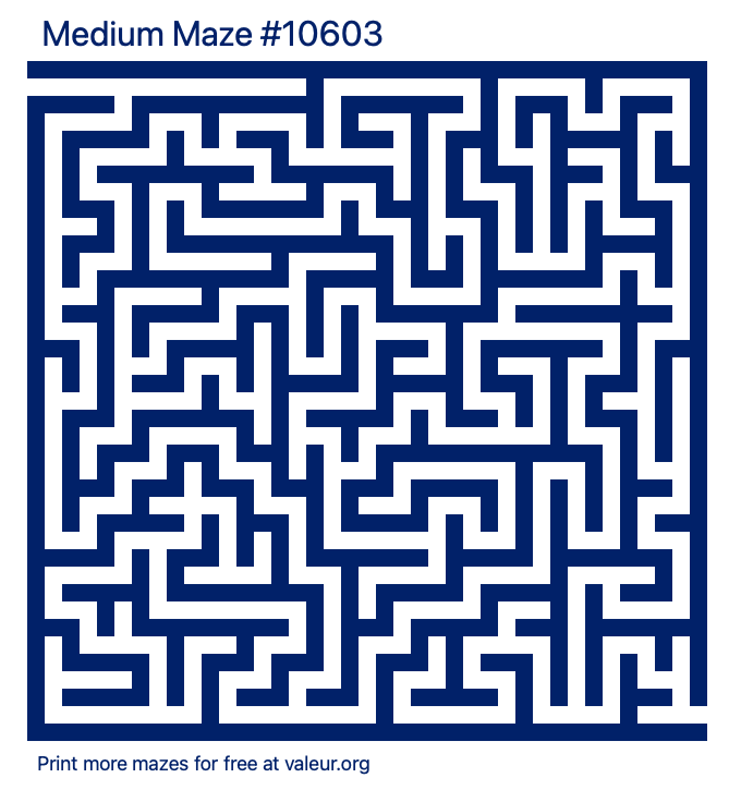 Free Printable Medium Maze number 10603