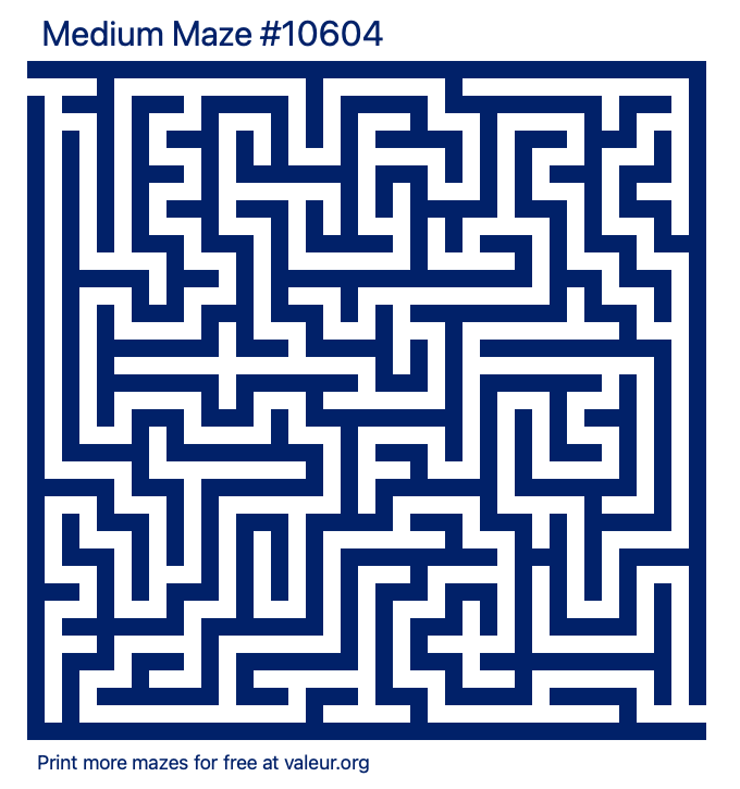 Free Printable Medium Maze number 10604