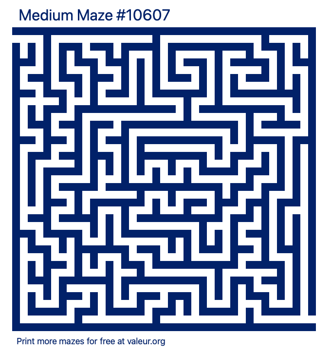 Free Printable Medium Maze number 10607