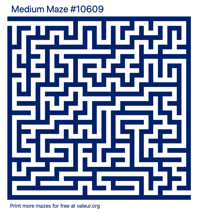 Free Printable Medium Maze number 10609