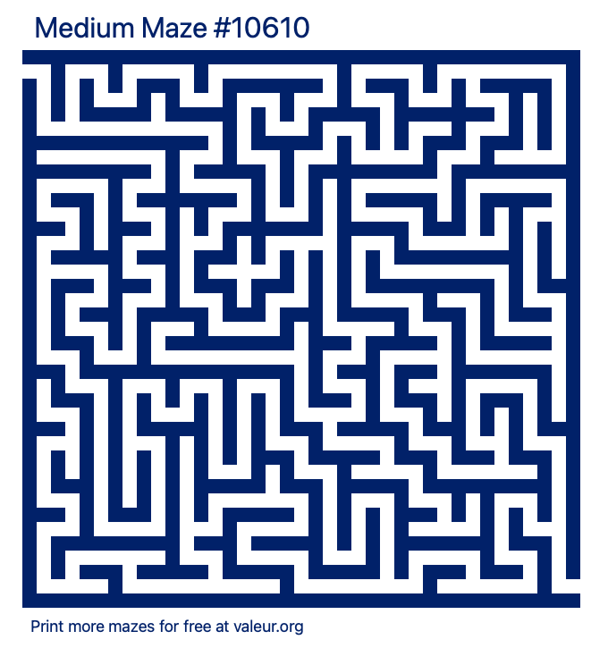 Free Printable Medium Maze number 10610