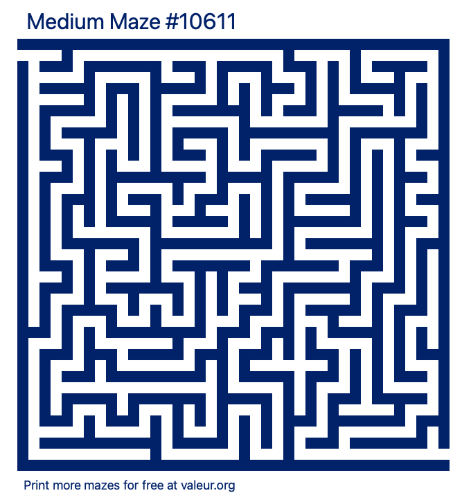 Free Printable Medium Maze number 10611