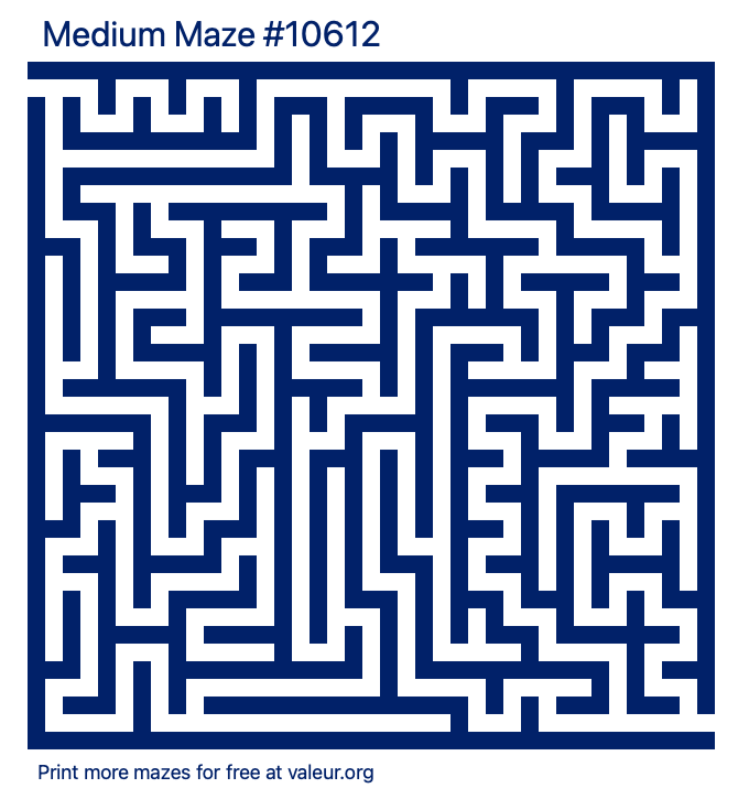 Free Printable Medium Maze number 10612