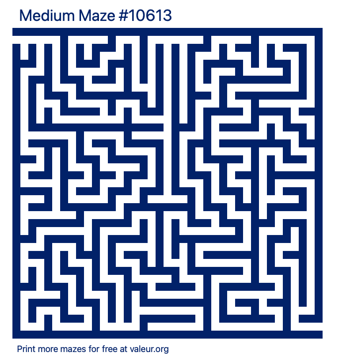 Free Printable Medium Maze number 10613