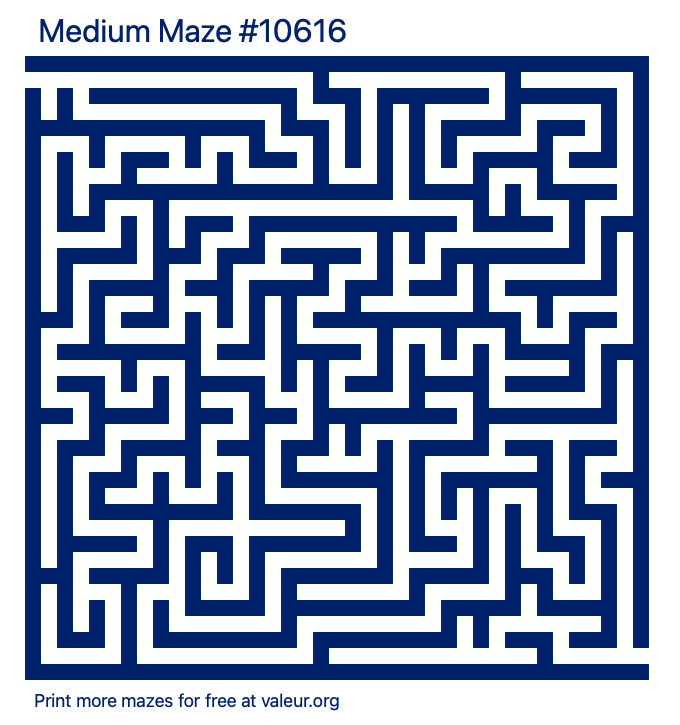 Free Printable Medium Maze number 10616