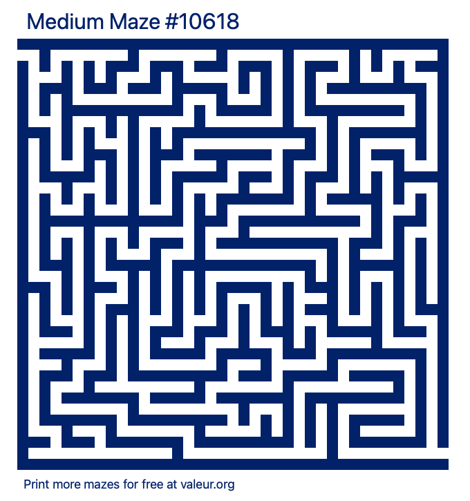 Free Printable Medium Maze number 10618
