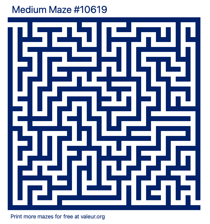 Free Printable Medium Maze number 10619
