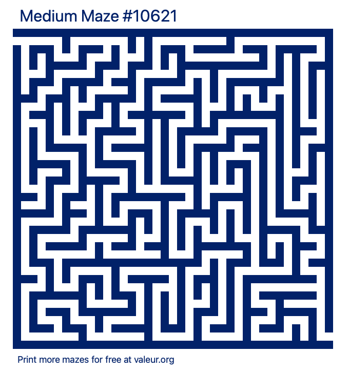 Free Printable Medium Maze number 10621